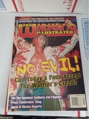 Pro Wrestling Illustrated PWI Magazine Jan 1999 Ultimate Warrior W Poster Cb 52